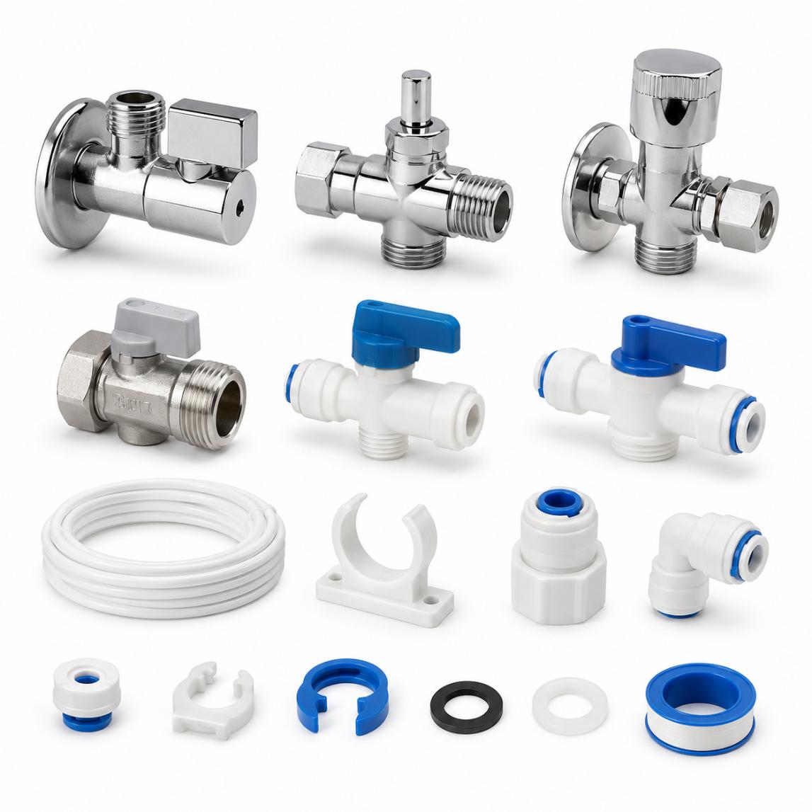 Khóa chia nước và phụ kiện cấp nước máy lọc